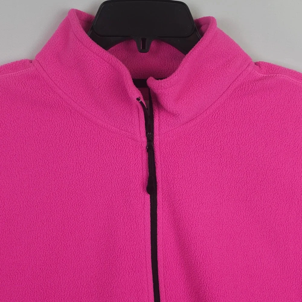 Womens 1X Hot Pink Fleece Zip Up Vest Sleeveless‎ Pocket Casual Layer Outdoors - Picture 10 of 12